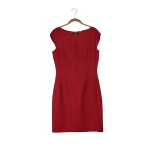 Tahari Madeline Sheath Dress Red Grenadine Wool Knee Length New Womens 10